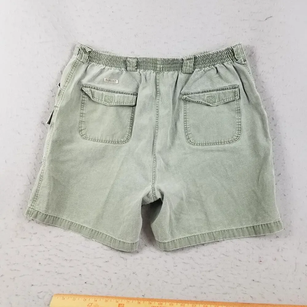 Weekender Cargo Shorts Mens 42 Green‎ Elastic Waist Cotton Pockets Style MOS9760